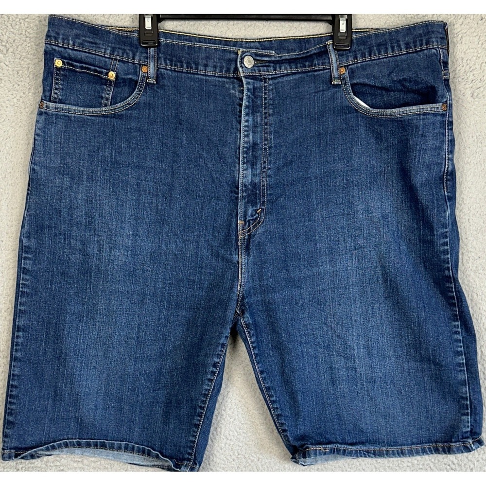 Levis 569 Shorts Mens 46 Blue Denim Loose Straight Distressed 5-Pocket Stretch